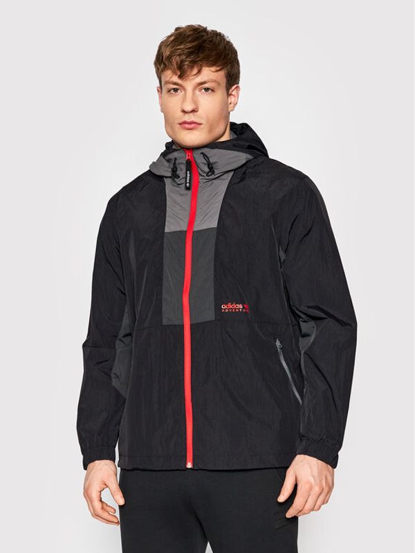 adidas adidas Jakna protiv vjetra Adventure HF4804 Crna Relaxed Fit