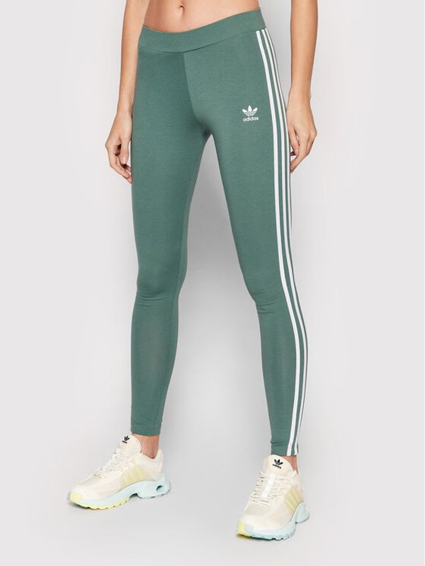 adidas adidas Leggings 3 Stripes HE0405 Zelena Slim Fit