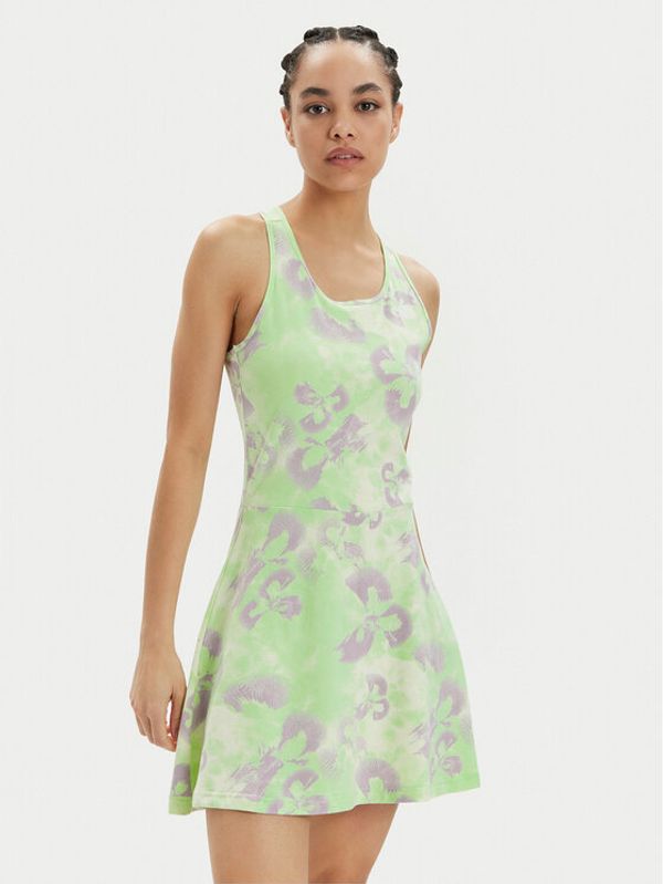 adidas adidas Ljetna haljina Floral Graphic IS4246 Zelena Slim Fit