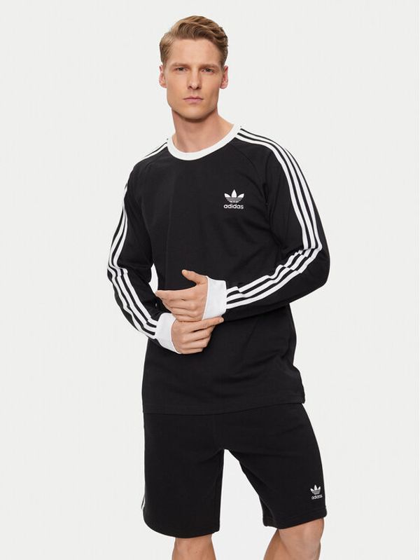 adidas adidas Majica dugih rukava Adicolor Classics 3-Stripes Long-Sleeve Top IA4877 Crna Slim Fit