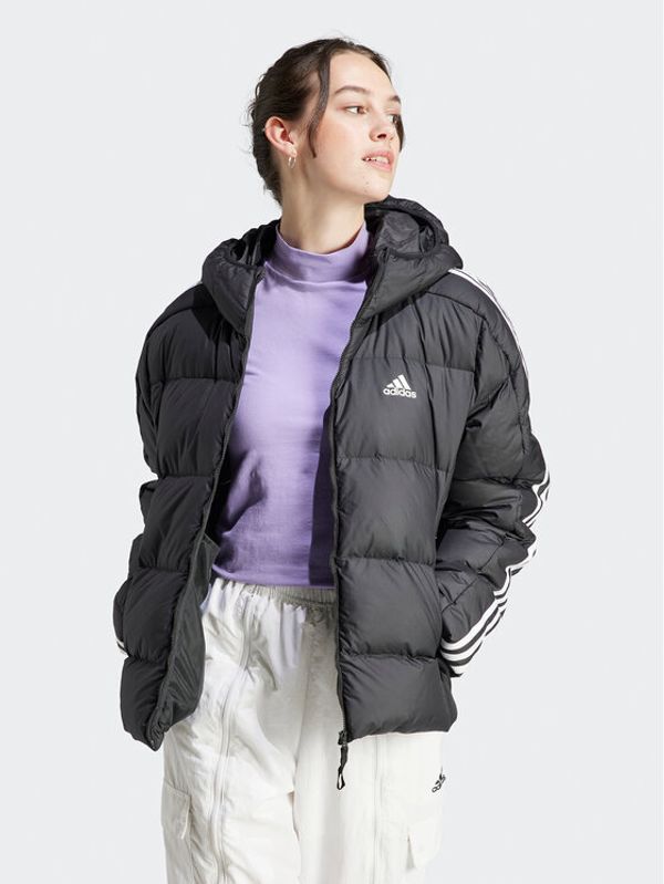 adidas adidas Pernata jakna Essentials 3-Stripes Mid Down HZ8483 Crna Regular Fit