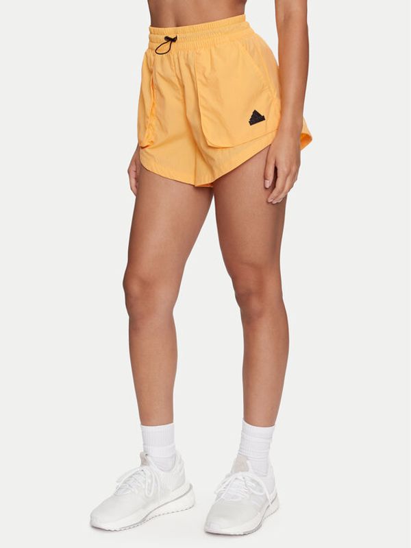 adidas adidas Sportske kratke hlače City Escape Summer IS0662 Žuta Loose Fit