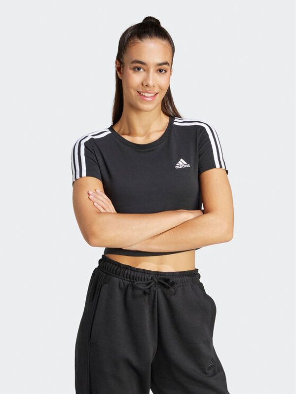 adidas adidas T-shirt Essentials 3-Stripes IR6111 Crna Slim Fit