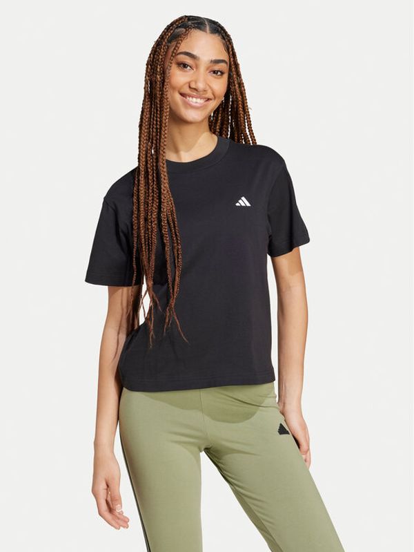 adidas adidas T-shirt Essentials Small Logo JH3690 Crna Slim Fit