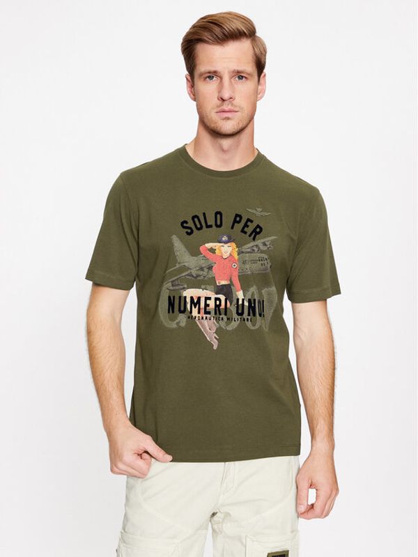Aeronautica Militare Aeronautica Militare T-shirt 232TS2131J584 Zelena Comfort Fit