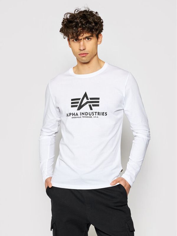 Alpha Industries Alpha Industries Majica dugih rukava Basic T 100510 Bijela Regular Fit