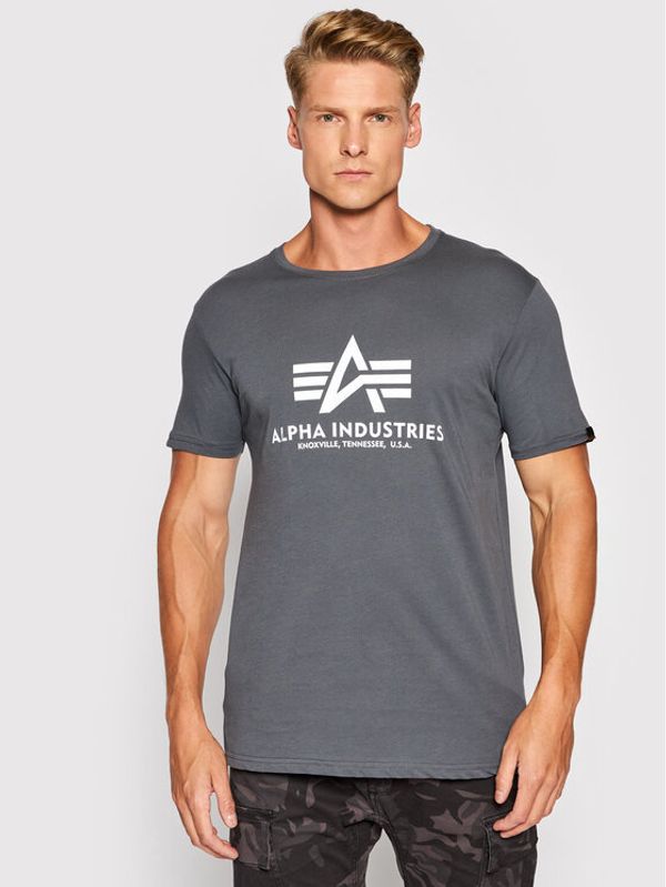 Alpha Industries Alpha Industries T-shirt Basic Reflective Print 100501RP Siva Regular Fit