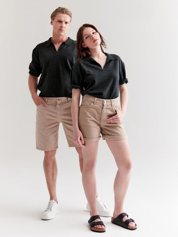 Americanos Americanos Polo Unisex Panama Crna Relaxed Fit