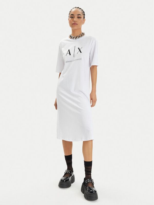 Armani Exchange Armani Exchange Haljina za svaki dan 3DYA79 YJ3RZ 1000 Bijela Relaxed Fit