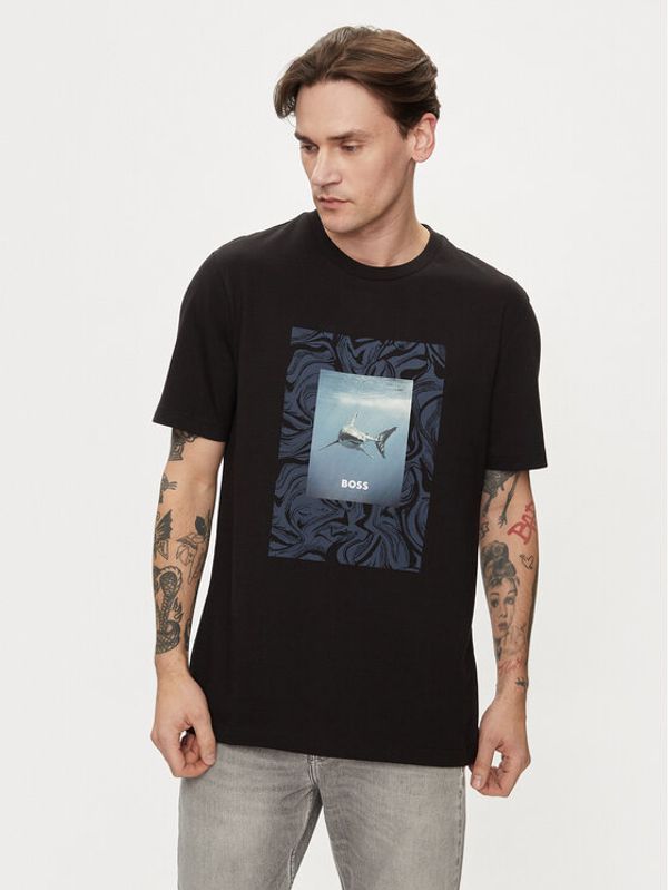 Boss Boss T-shirt Te_Tucan 50516012 Crna Regular Fit