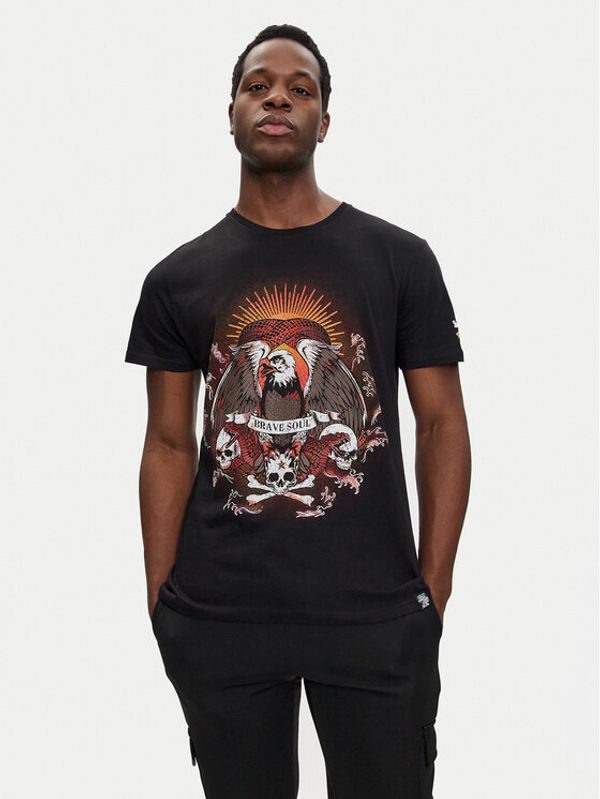 Brave Soul Brave Soul T-shirt MTS-149DYLAN Crna Regular Fit