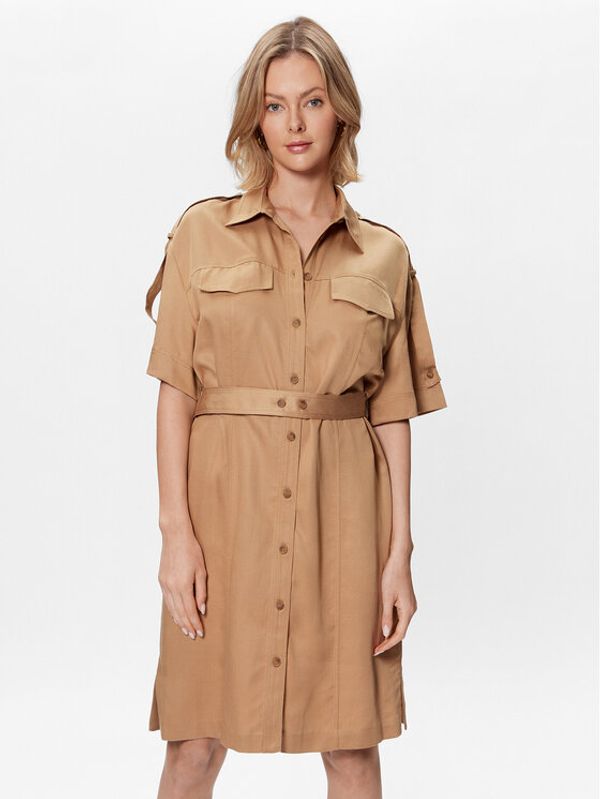 Calvin Klein Calvin Klein Haljina košulja Drapy K20K205246 Bež Relaxed Fit