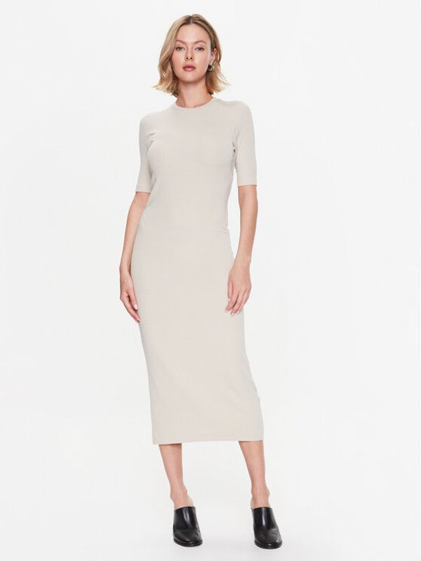 Calvin Klein Calvin Klein Haljina za svaki dan Rib K20K205277 Bež Slim Fit