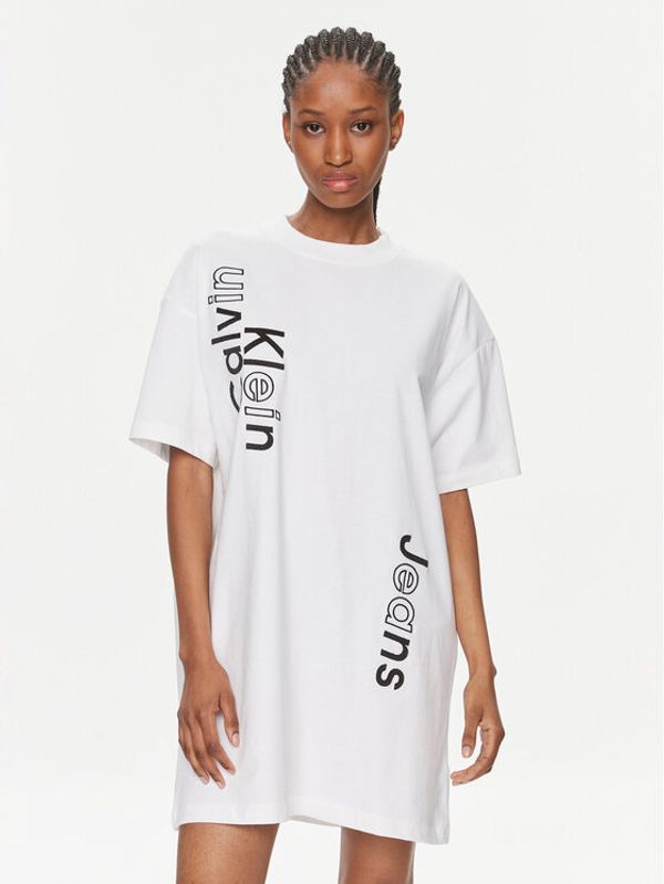 Calvin Klein Jeans Calvin Klein Jeans Haljina za svaki dan J20J223042 Bijela Oversize