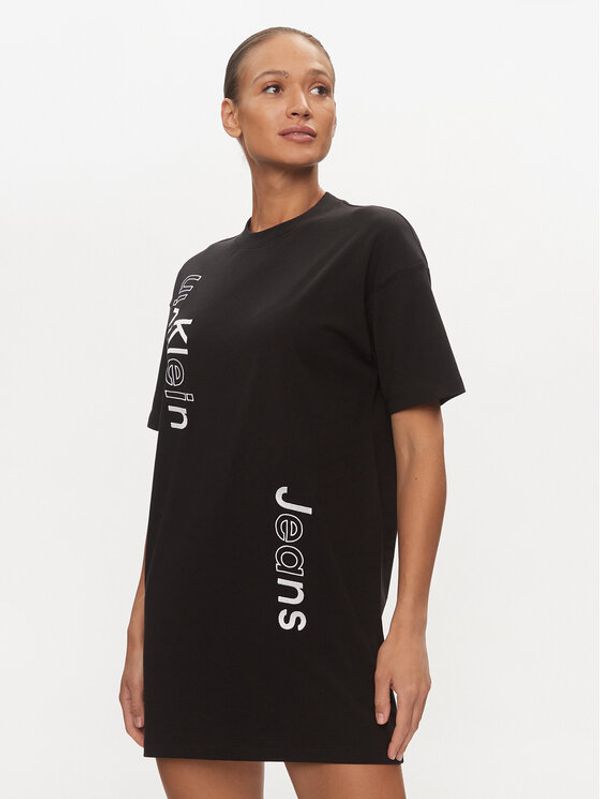 Calvin Klein Jeans Calvin Klein Jeans Haljina za svaki dan Logo J20J223042 Crna Oversize