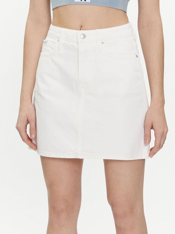 Calvin Klein Jeans Calvin Klein Jeans Jeans suknja J20J222813 Bijela Regular Fit