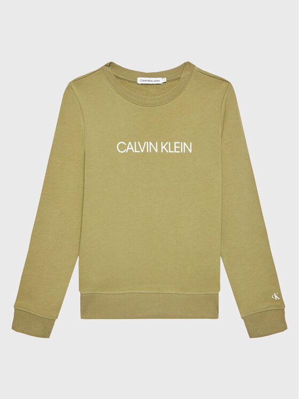 Calvin Klein Jeans Calvin Klein Jeans Majica dugih rukava Institutional Logo IU0IU00162 Zelena Regular Fit
