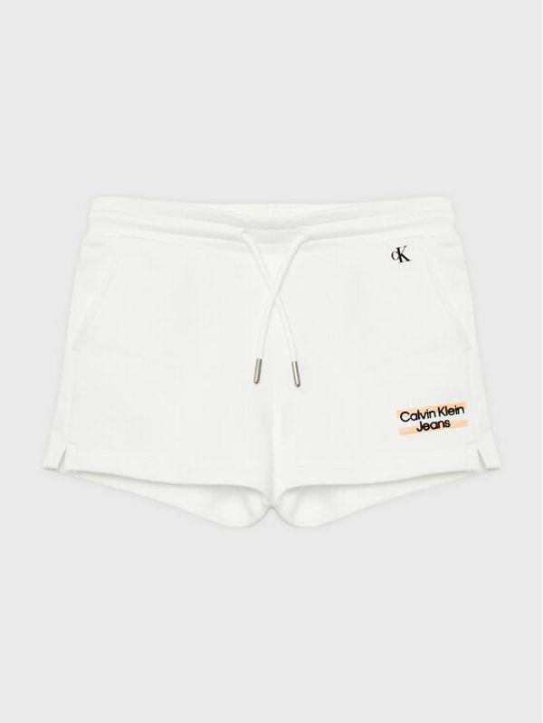 Calvin Klein Jeans Calvin Klein Jeans Sportske kratke hlače Hero Logo IG0IG01984 Bijela Regular Fit