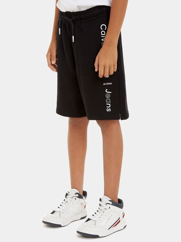 Calvin Klein Jeans Calvin Klein Jeans Sportske kratke hlače Maxi Inst Logo IB0IB02062 Crna Relaxed Fit