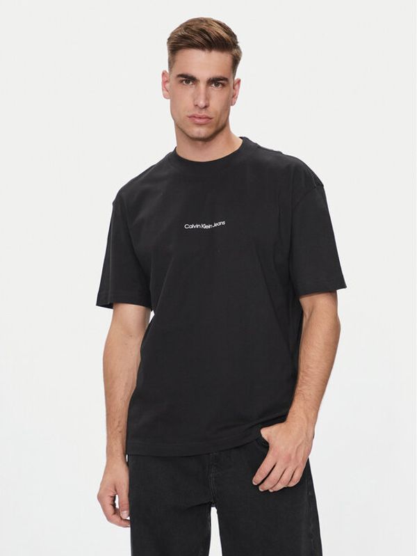 Calvin Klein Jeans Calvin Klein Jeans T-shirt Grid Monogram J30J325688 Crna Regular Fit