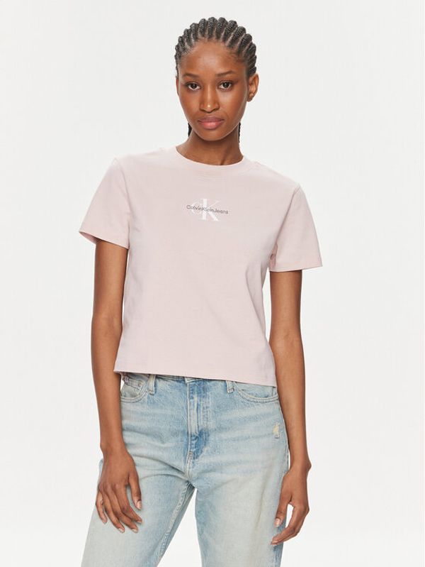 Calvin Klein Jeans Calvin Klein Jeans T-shirt Monologo Baby Tee J20J223113 Ružičasta Slim Fit