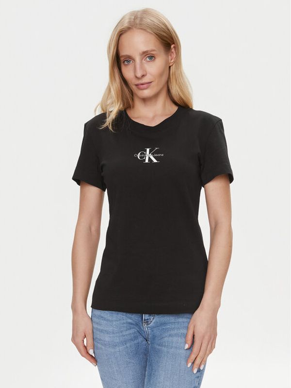 Calvin Klein Jeans Calvin Klein Jeans T-shirt Monologo J20J222564 Crna Slim Fit