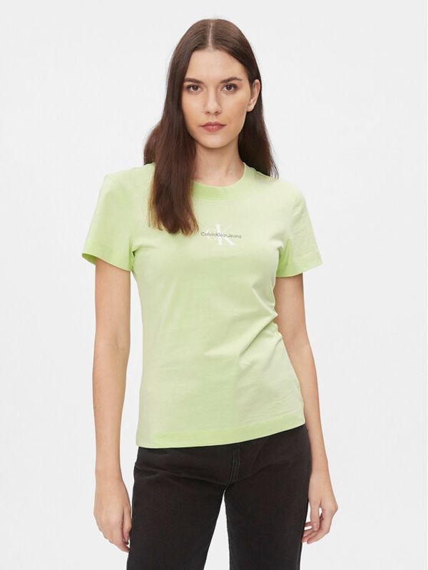 Calvin Klein Jeans Calvin Klein Jeans T-shirt Monologo J20J222564 Zelena Slim Fit