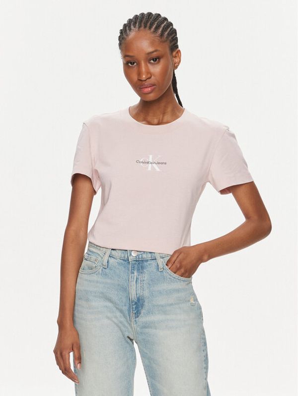 Calvin Klein Jeans Calvin Klein Jeans T-shirt Monologo Slim Tee J20J222564 Ružičasta Slim Fit