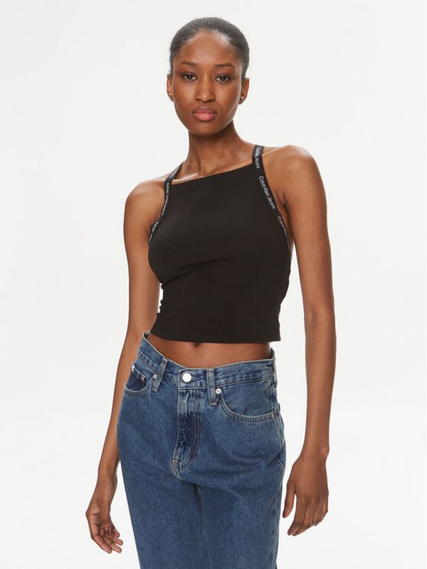 Calvin Klein Jeans Calvin Klein Jeans Top Logo J20J223110 Crna Slim Fit