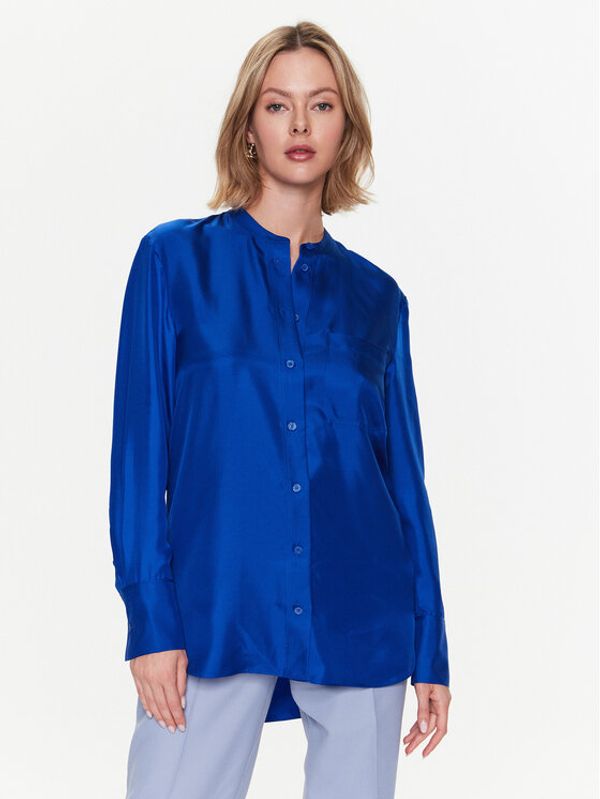 Calvin Klein Calvin Klein Košulja Silk Relaxed Collarless K20K205207 Plava Relaxed Fit