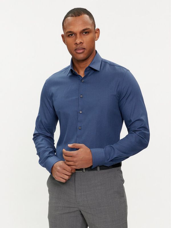 Calvin Klein Calvin Klein Košulja Tonal Structure K10K112592 Tamnoplava Slim Fit