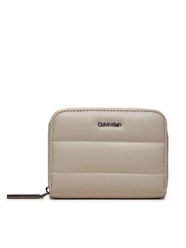 Calvin Klein Calvin Klein Mali ženski novčanik Line Quilt Medium Zip Around K60K612201 Bež