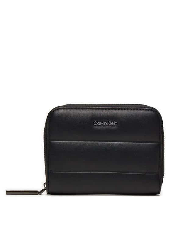 Calvin Klein Calvin Klein Mali ženski novčanik Line Quilt Medium Zip Around K60K612201 Crna