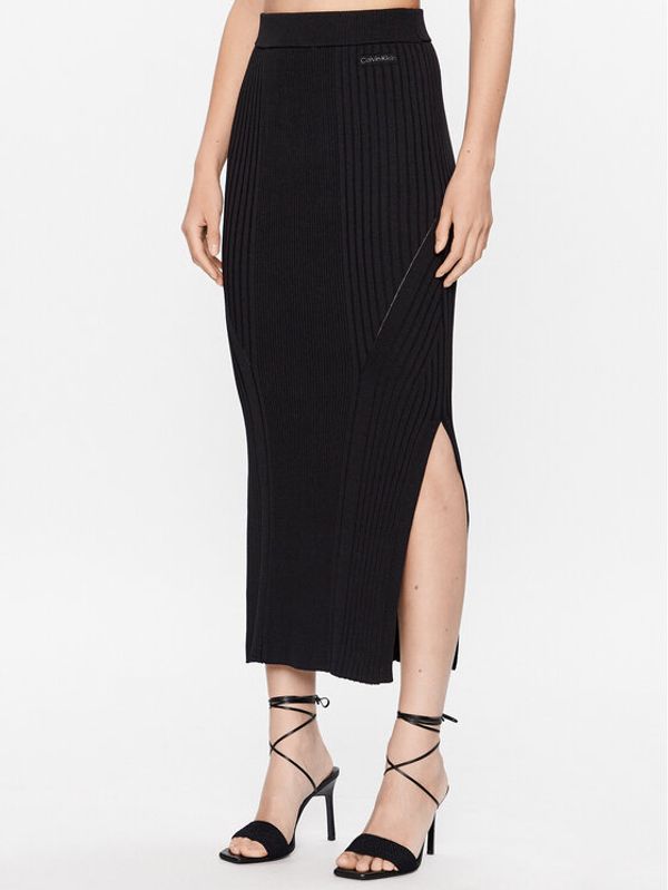 Calvin Klein Calvin Klein Midi suknja Iconic K20K205718 Crna Slim Fit