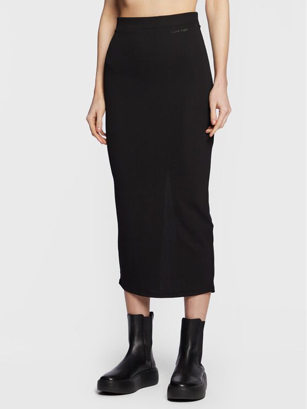 Calvin Klein Calvin Klein Midi suknja Q-Nova K20K205339 Crna Slim Fit