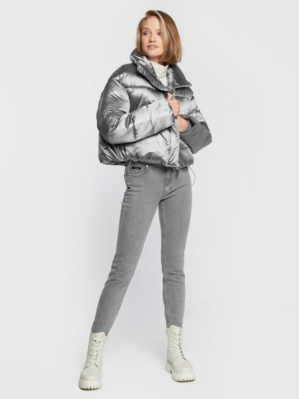 Calvin Klein Calvin Klein Pernata jakna High Shine Metallic K20K204688 Srebrna Regular Fit