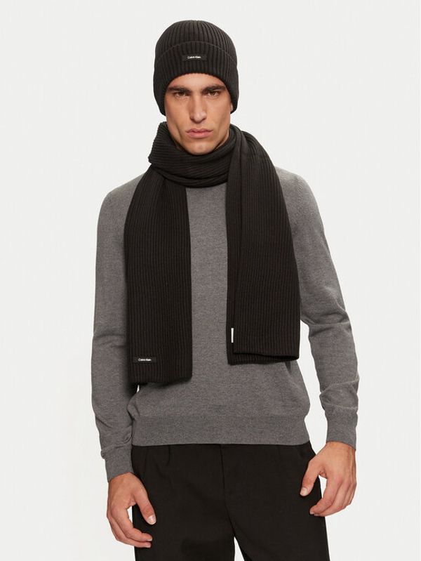 Calvin Klein Calvin Klein Set šal i kapa Gs Classic Rib Beanie + Scarf K50K512389 Crna