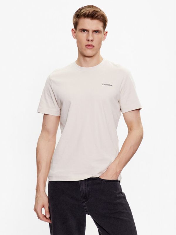 Calvin Klein Calvin Klein T-shirt Micro Logo Interlock K10K109894 Bež Regular Fit