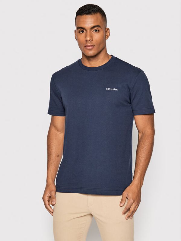 Calvin Klein Calvin Klein T-shirt Micro Logo Interlock K10K109894 Tamnoplava Regular Fit