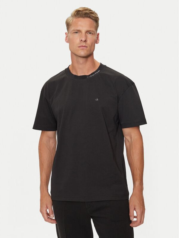 Calvin Klein Calvin Klein T-shirt Neck Logo K10K114091 Crna Regular Fit