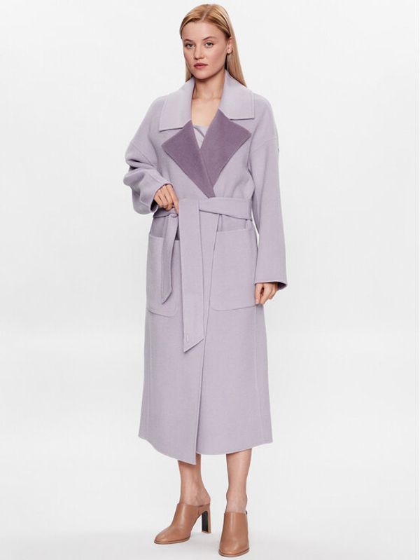 Calvin Klein Calvin Klein Vuneni kaput K20K205855 Ljubičasta Regular Fit