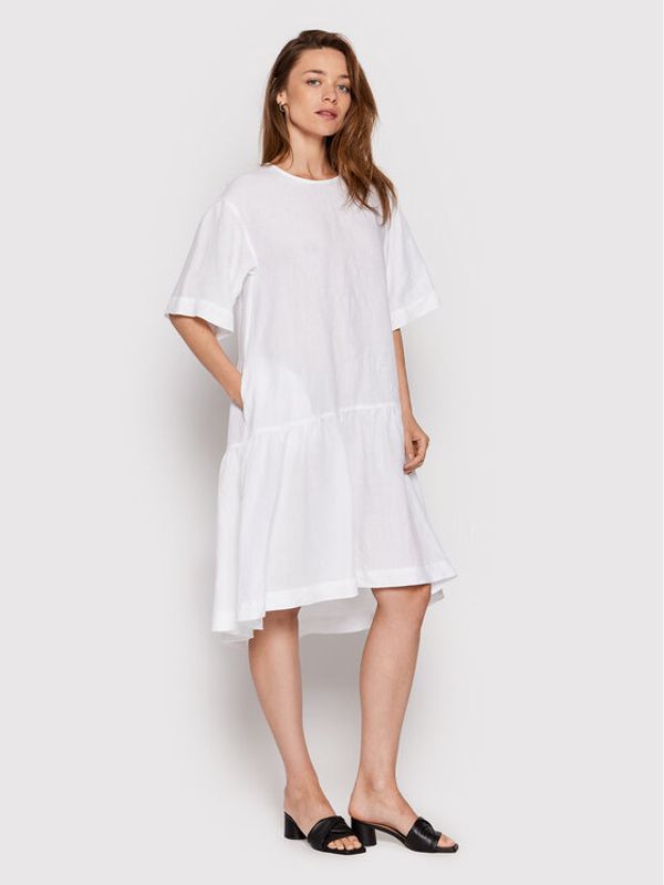 Cappellini Cappellini Haljina za svaki dan M02305T0 01617 Bijela Relaxed Fit