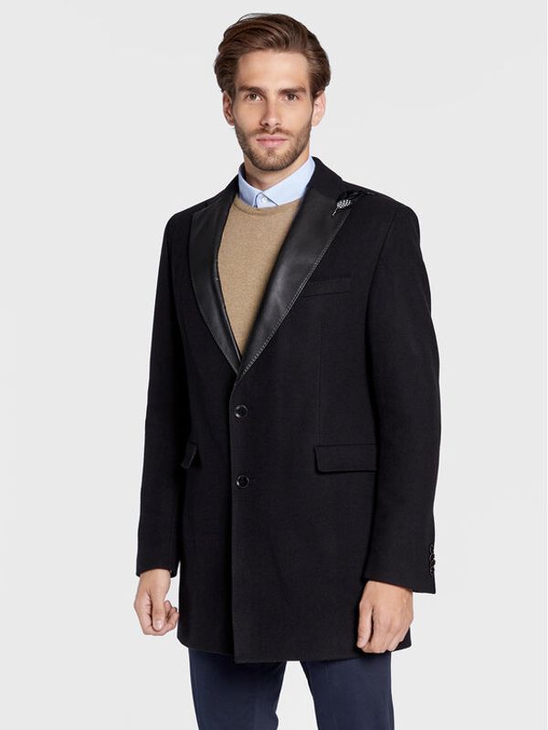CG - CLUB of GENTS CG - CLUB of GENTS Vuneni kaput Piper-K 254001-001 Crna Slim Fit