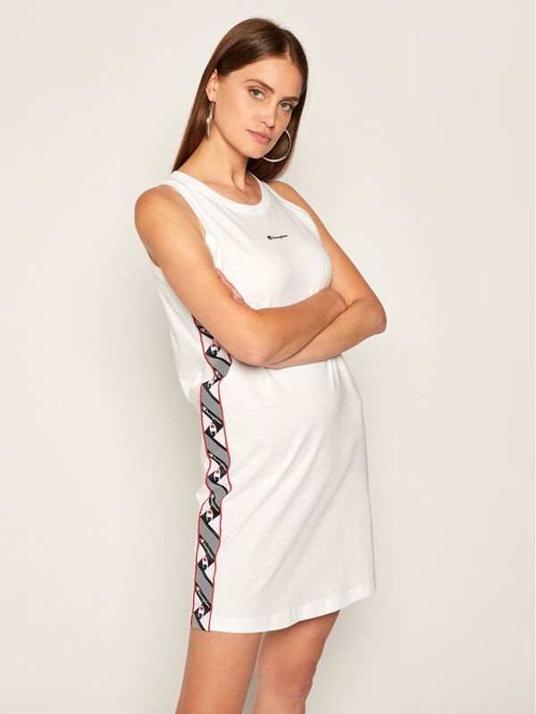Champion Champion Haljina za svaki dan Jacquard 112769 Bijela Regular Fit