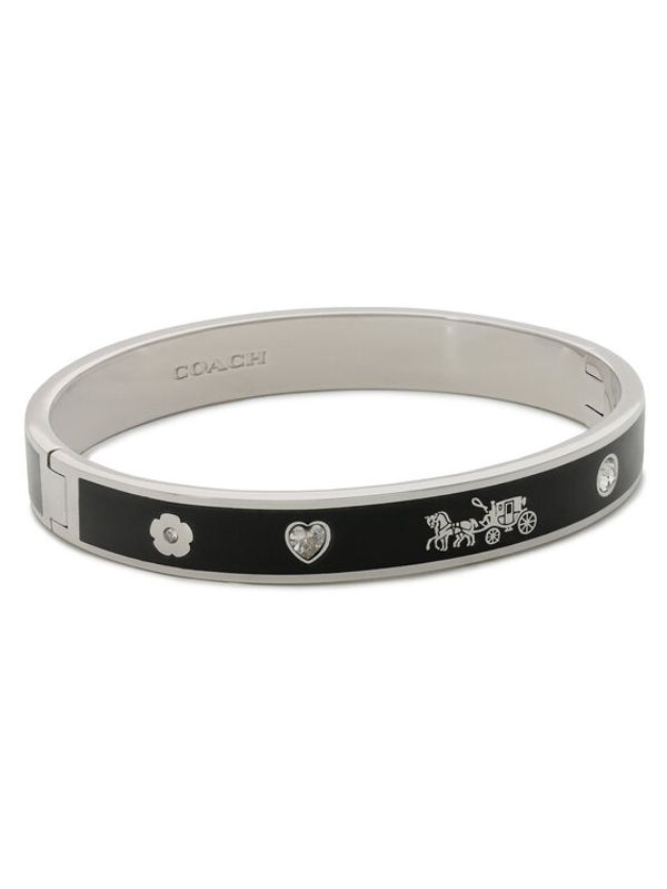 Coach Coach Narukvica Enamel Horse & Carriage Hinged Bangle Bracelet 37479035RHO003 Srebrna