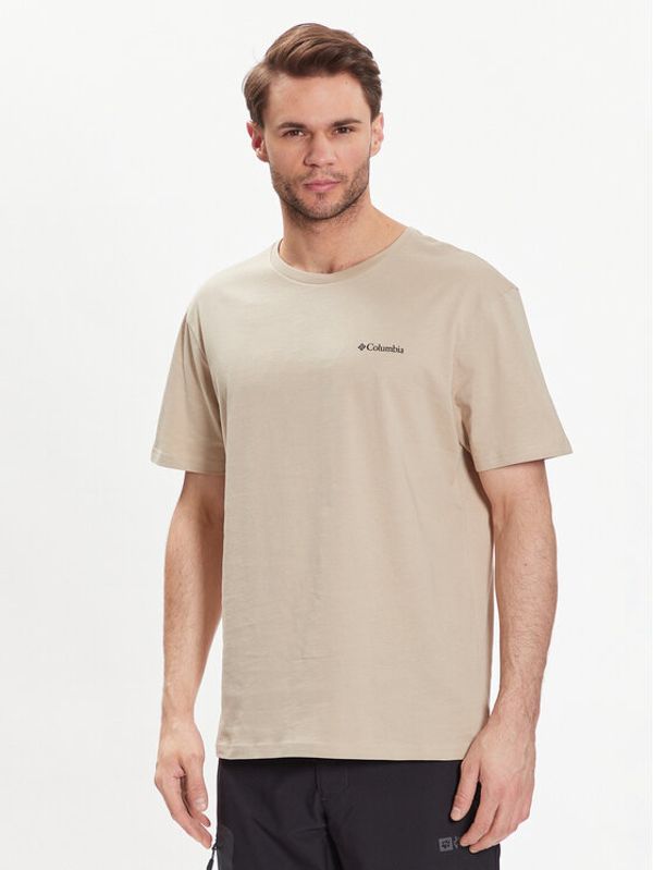 Columbia Columbia T-shirt Basic Logo 1680053 Bež Regular Fit