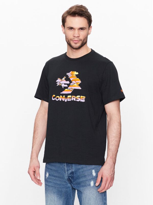 Converse Converse T-shirt Cloud Sky 10024587-A02 Crna Standard Fit