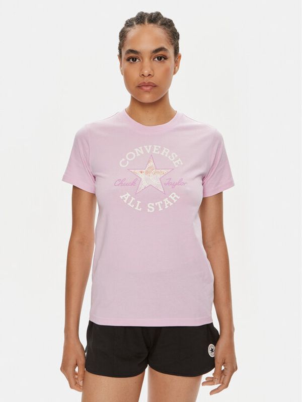 Converse Converse T-shirt W Chuck Patch Infill Tee 10026362-A03 Ljubičasta Regular Fit