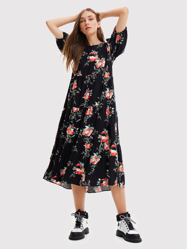 Desigual Desigual Haljina za svaki dan Florencia 22WWVW60 Crna Relaxed Fit