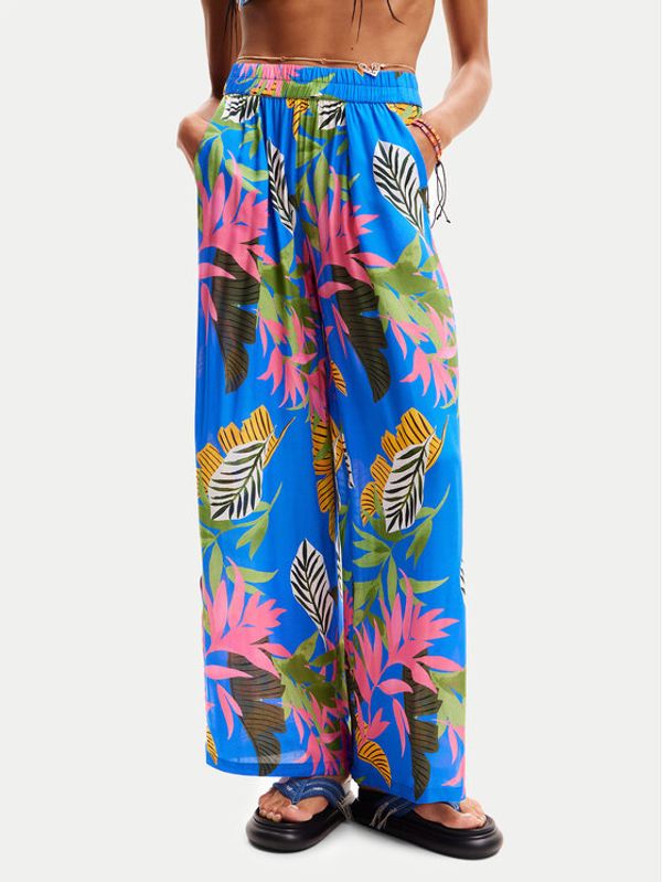 Desigual Desigual Hlače Tropical Party 24SWMW21 Plava Loose Fit
